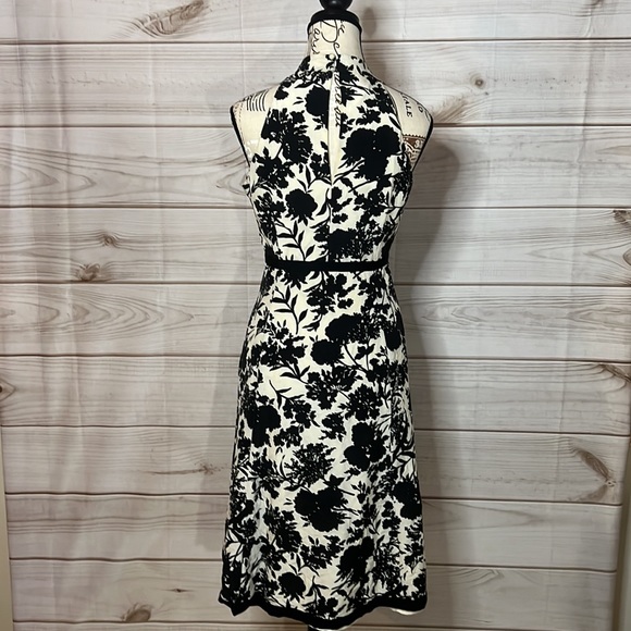 Ann Taylor Halter Dress - Black and White Floral Dress -4 -C2 - Picture 4 of 9